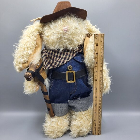 Vtg DanDee Easter Bunny Standing Rabbit Plush Western Cowboy Cow Bunny Plush 16" - Picture 16 of 16
